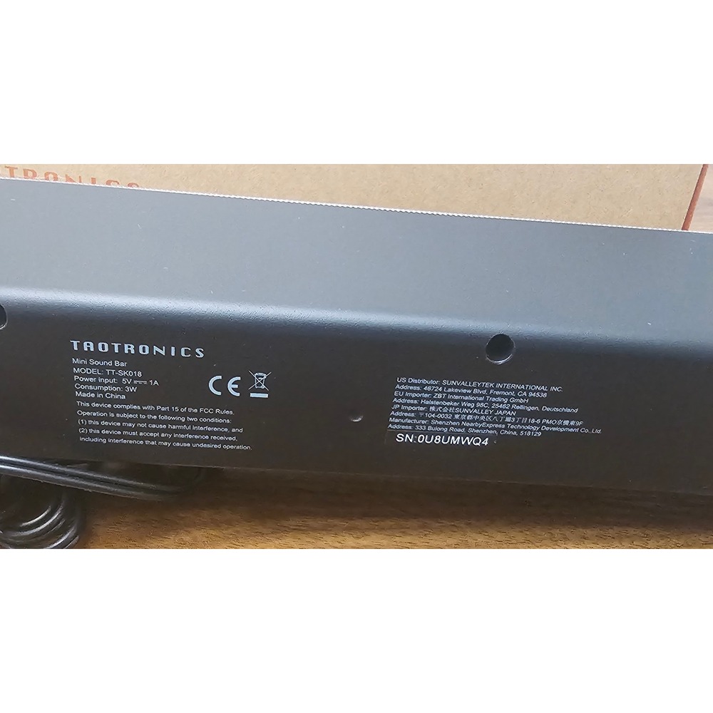 Taotronics mini sound bar model TT-SK018. Opened box - Picture 7 of 9